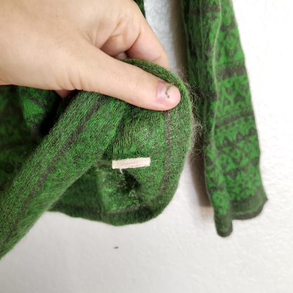 Burberry FairIsle TurtleNeck Lightweight Green Sweater Sz S - Picture 6 of 9